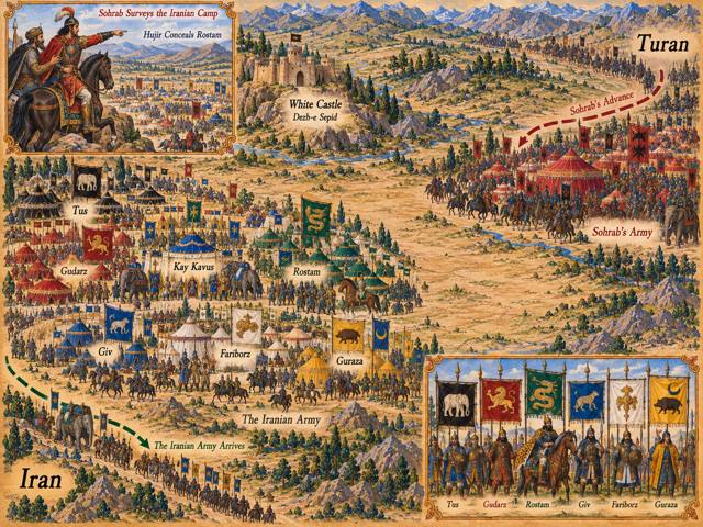 Map: Gazhdaham’s Letter to Kavus