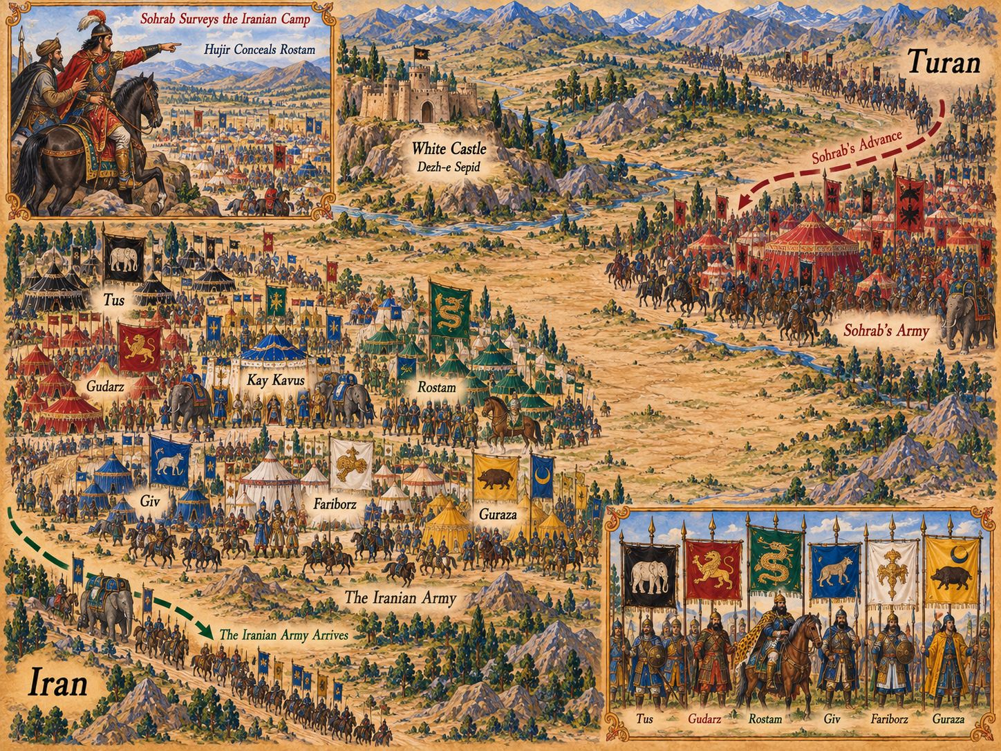 Map: Gazhdaham’s Letter to Kavus