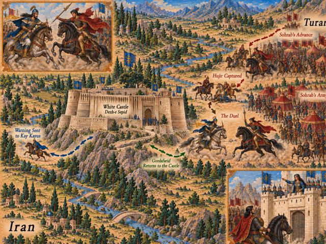 Map: The Fatal Convergence: Sohrab's March to the White Castle