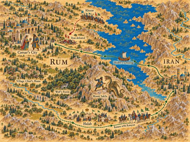 Map: Goshtasb's Exile in Rum