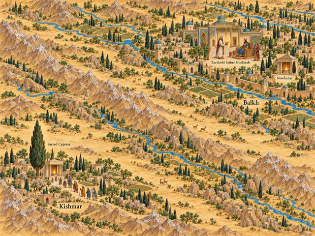 Map: The Coming of Zardosht: The Fire-Temple at Balkh