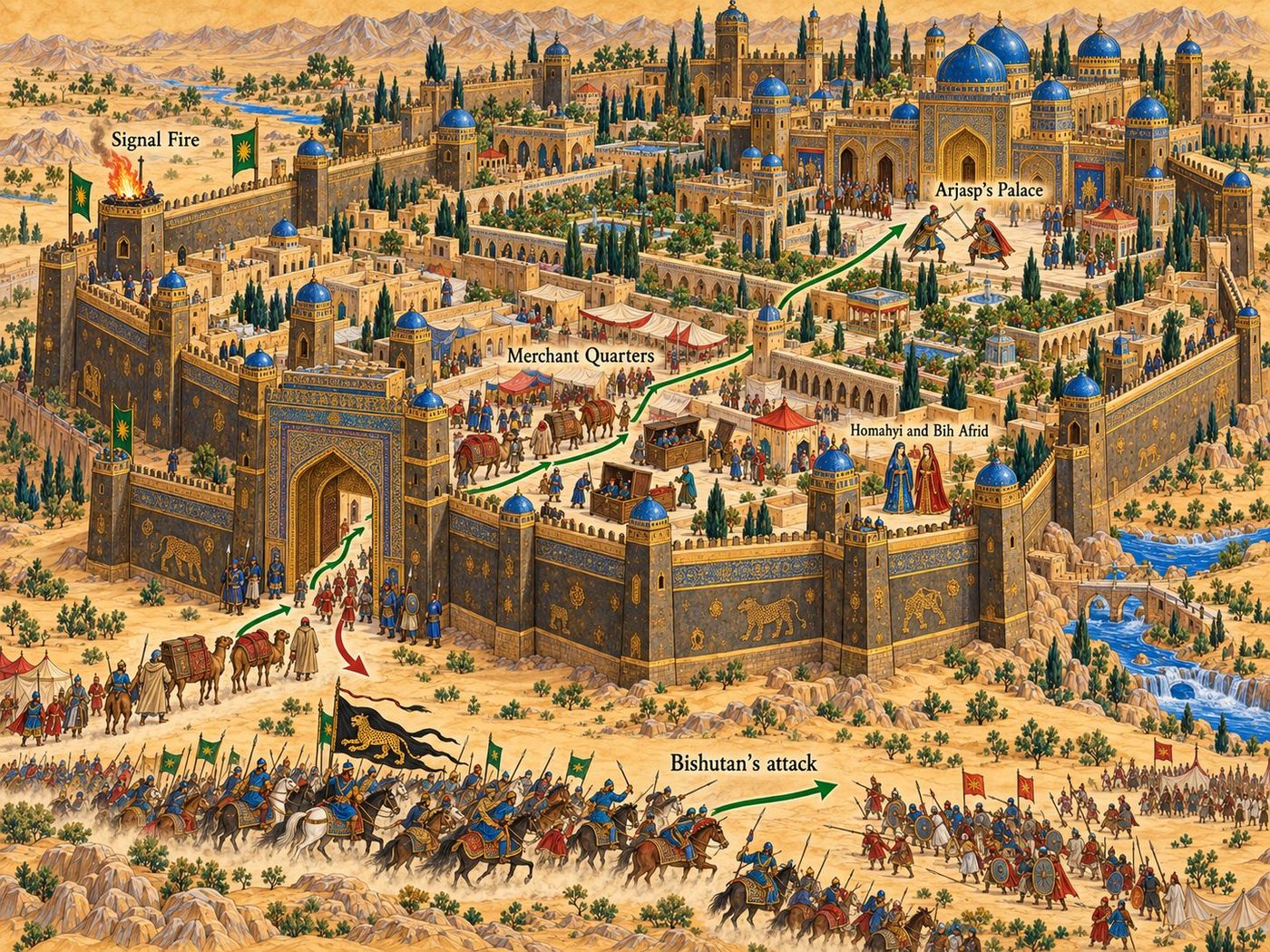 Map: Esfandiyar’s guile inside the Brazen Hold