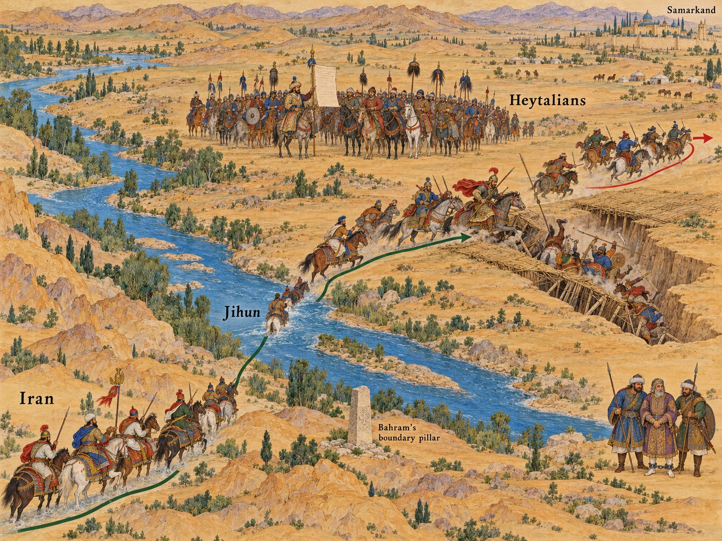 Map: Pirooz's Disaster against Khoshnavaz