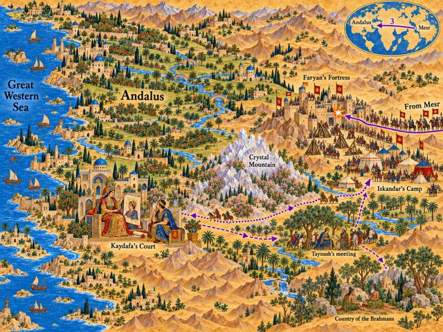 Map: Andalus and Queen Kaydafa