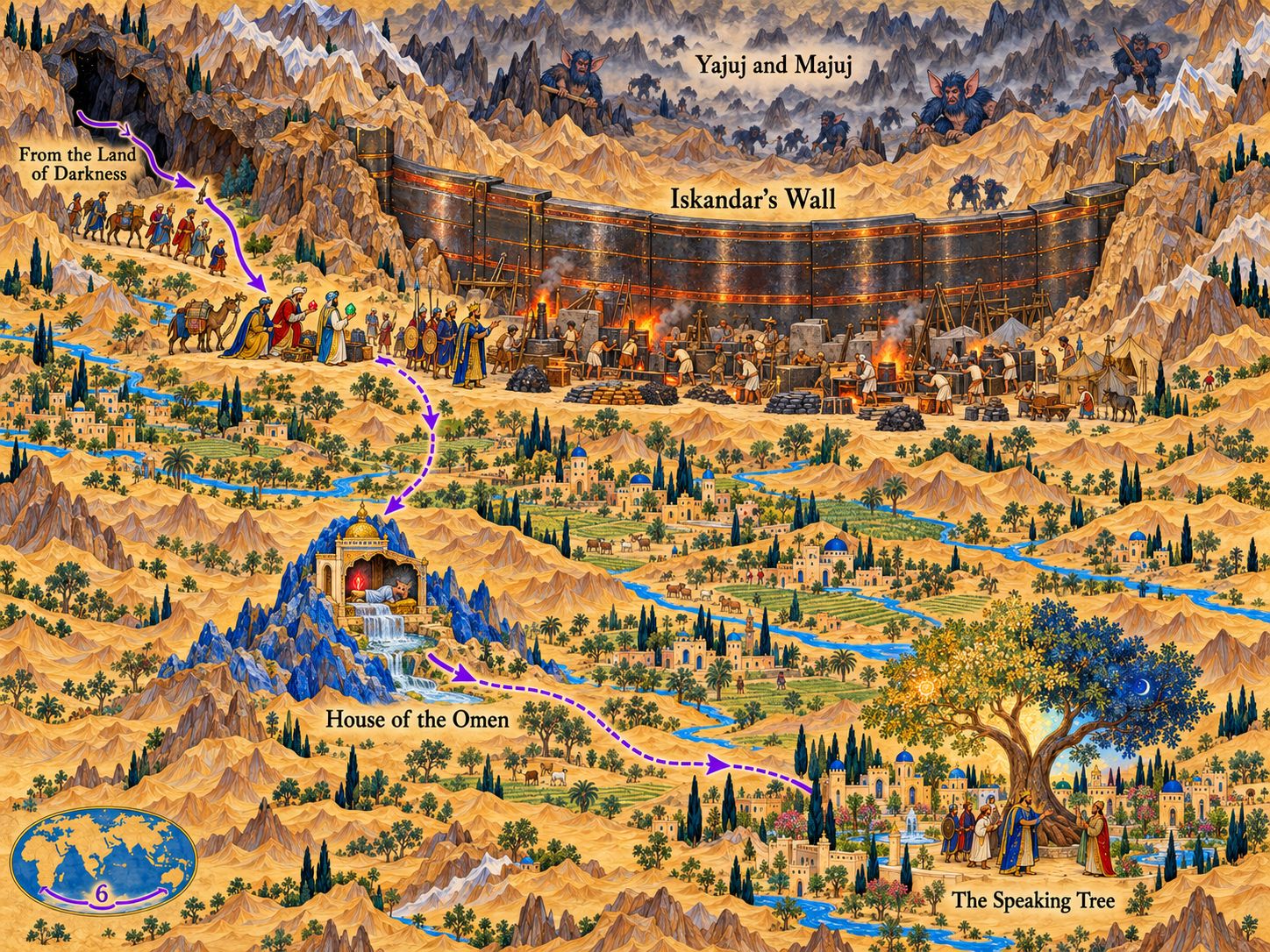 Map: The Wall against Yajuj and Majuj
