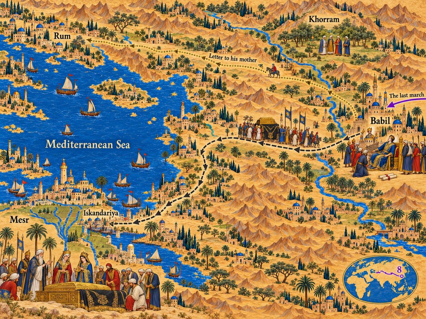 Map: Babil and the death of Iskandar