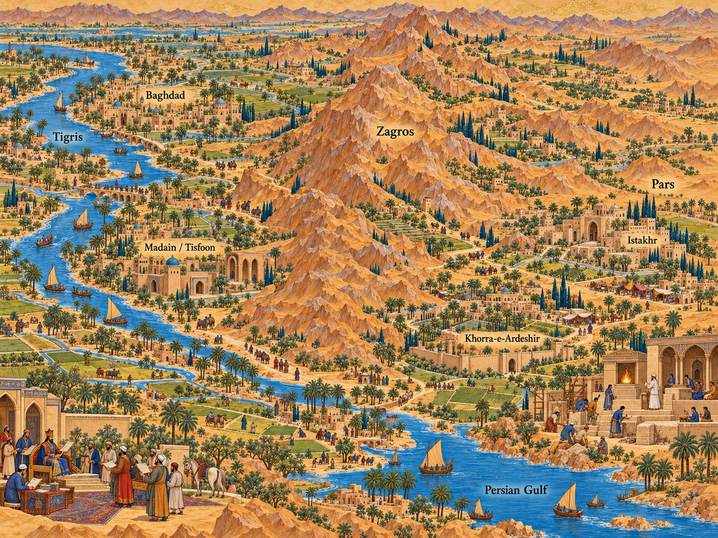 Map: Ardashir's New Order: the Founding of Cities