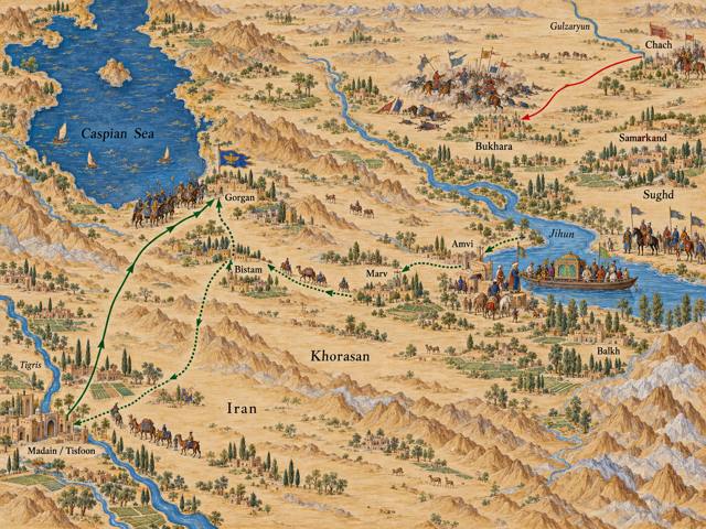 Map: The End of the Hephthalites: the Partition at the Jihun