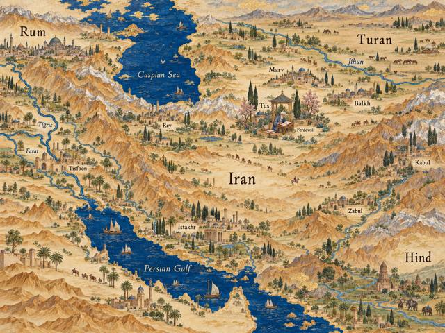 Map: The Completion of the Shahnameh