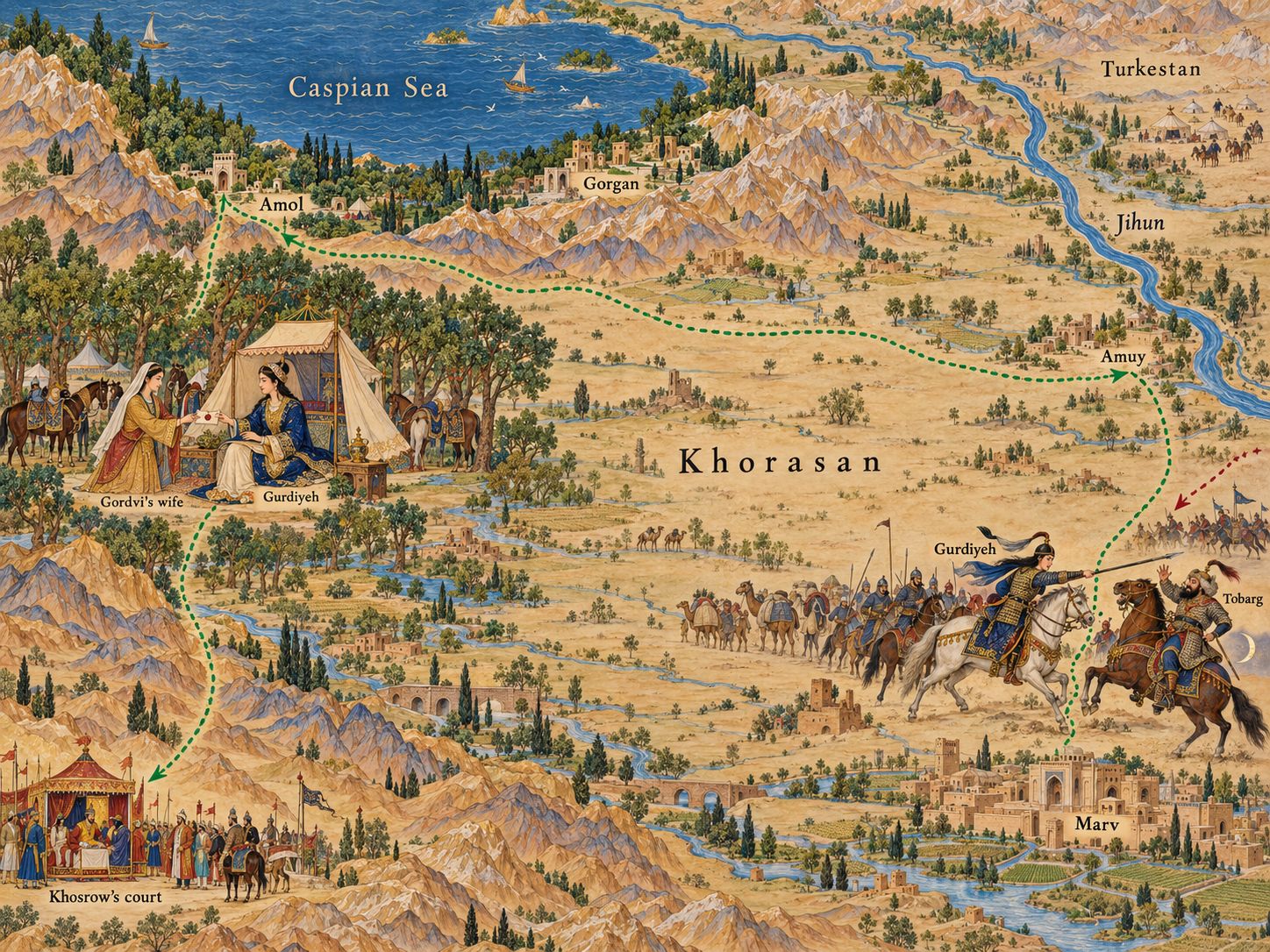 Map: Gurdiyeh's Flight from Marv