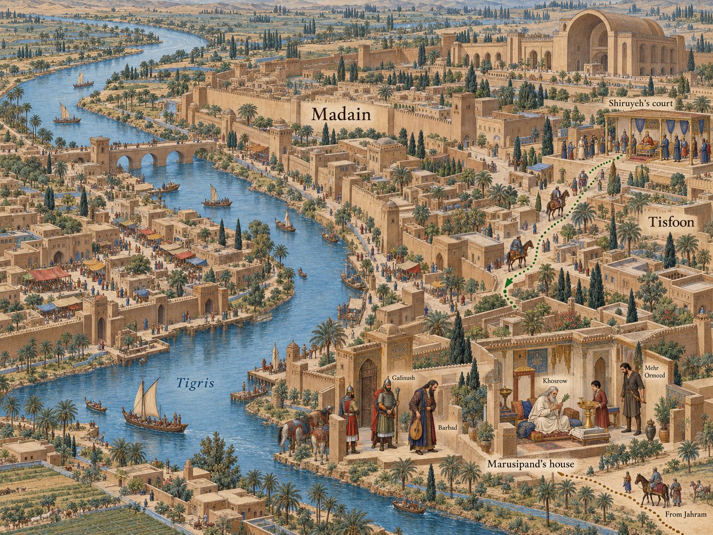 Map: Shiruyeh's Coup and the Death of Khosrow Parviz