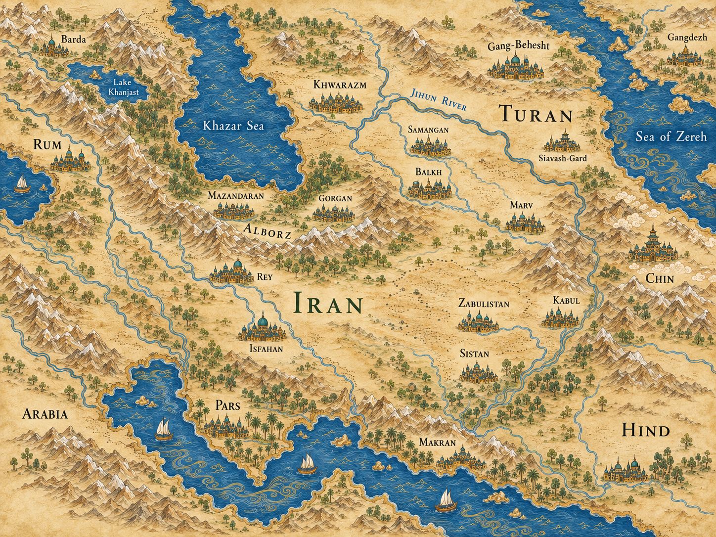 Map: Iran, Turan and the Lands Between