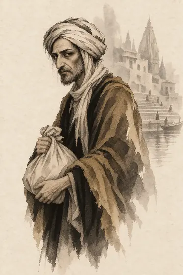 The narrator’s father, from The Blind Owl: ink-and-wash drawing