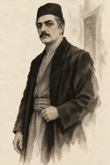 The police chief (darugheh), from The Blind Owl: ink-and-wash drawing
