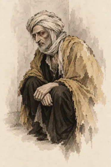 The narrator’s uncle, from The Blind Owl: ink-and-wash drawing