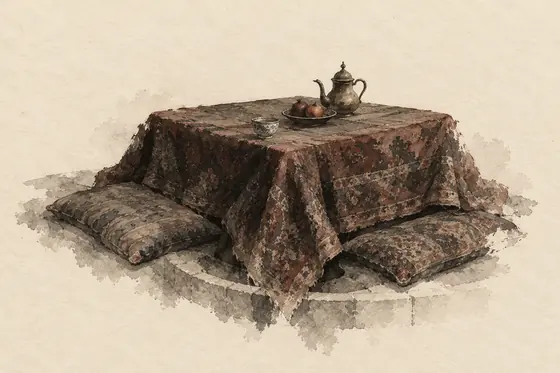 The korsi, from The Blind Owl: ink-and-wash drawing