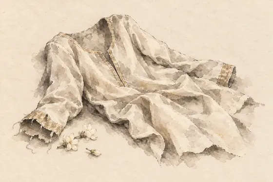The wife's shirt, from The Blind Owl: ink-and-wash drawing