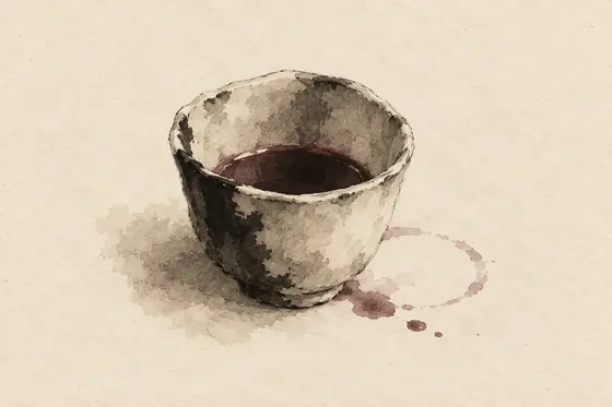 Wine / liquor, from The Blind Owl: ink-and-wash drawing