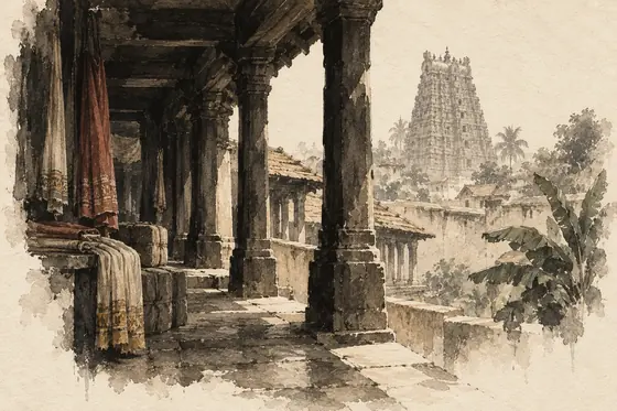 India, from The Blind Owl: ink-and-wash drawing