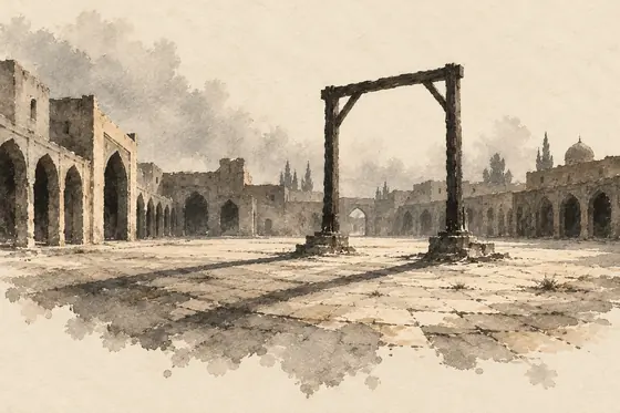 Mohammadiyeh square, from The Blind Owl: ink-and-wash drawing